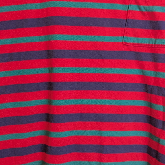 Lands' End Large Vintage Striped T-shirt Short Sleeve Pocket - Picture 6 of 13